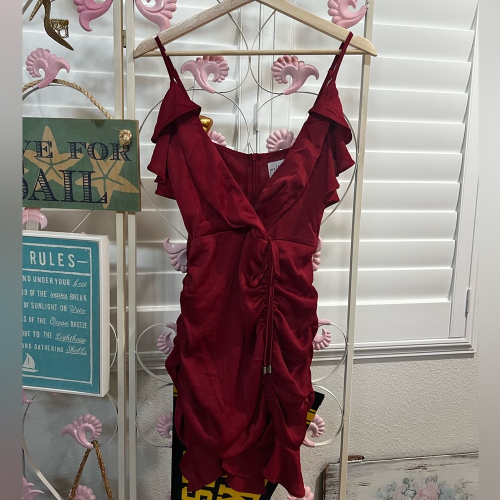 Princess Polly Red Ruffled Bodycon Mini Dress